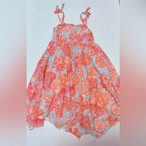 Tommy Bahama Coral and Blue Floral A-Line Skirt